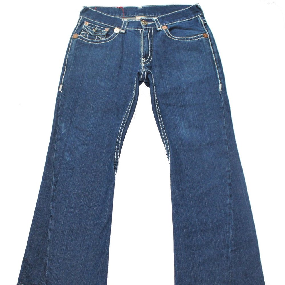 True Religion Dark Blue Flared Joey Super T Denim